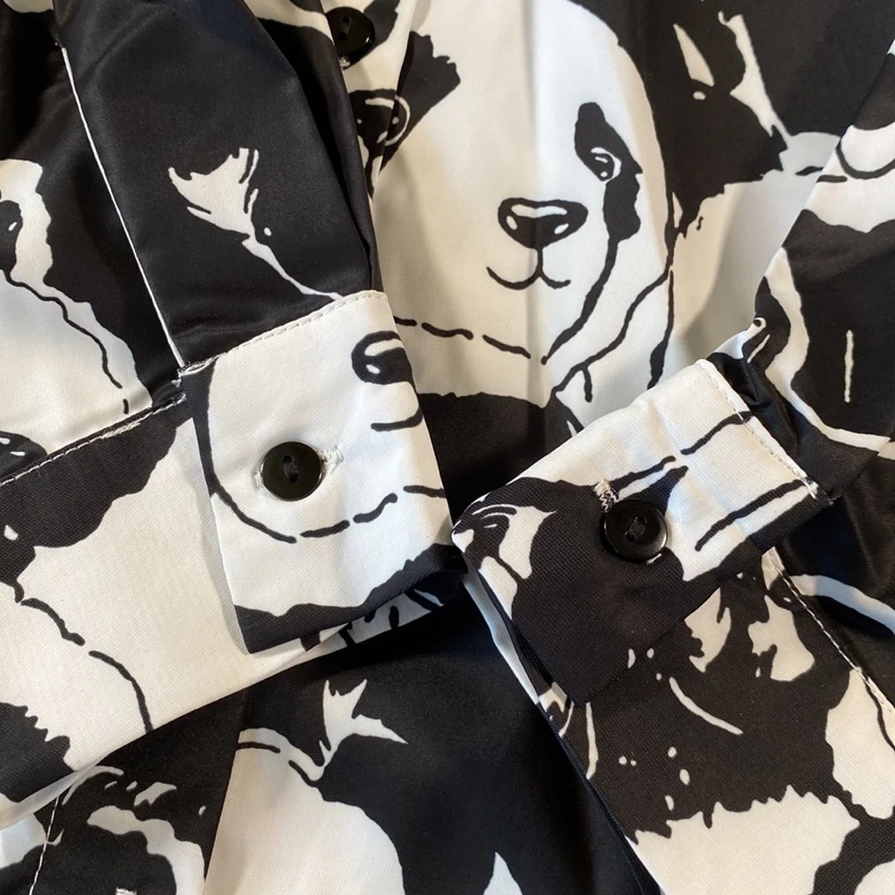 🌿[ Shein ] Panda Bear Button Up Blouse - Picture 8 of 8